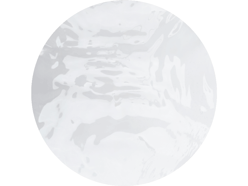 A white embossed pattern on a circular background, abstract in design.